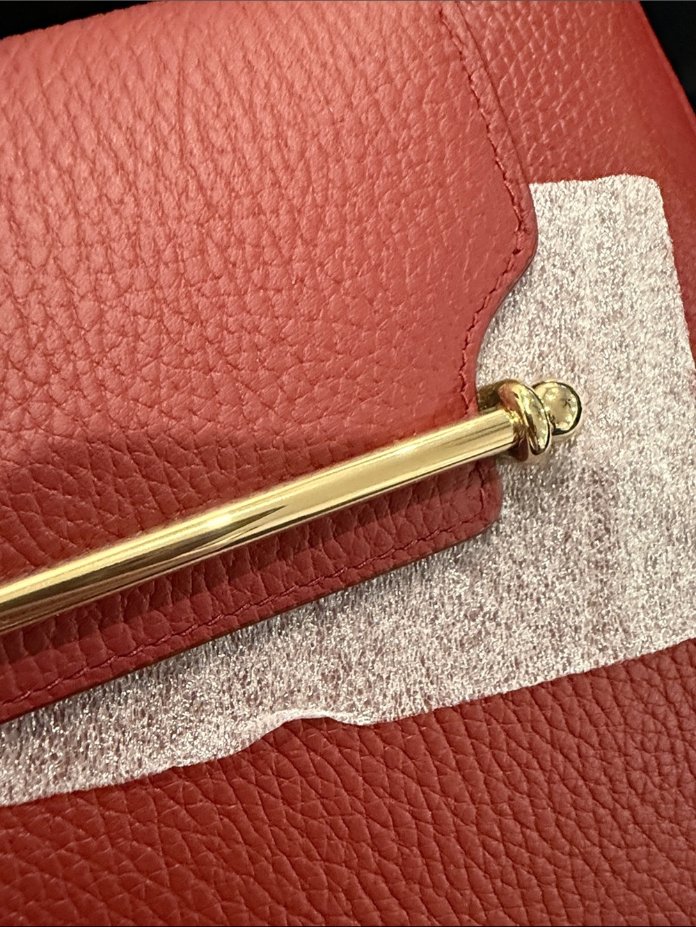 Strathberry Luxurious Burgundy Shoulder Bag with Gold Detail - Picture 12 of 16